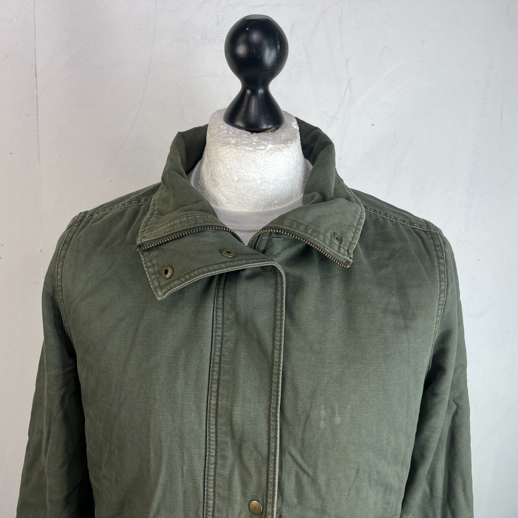 Old Navy Womens Khaki Green Parka Vintage Insulated Scooter Jacket size Medium