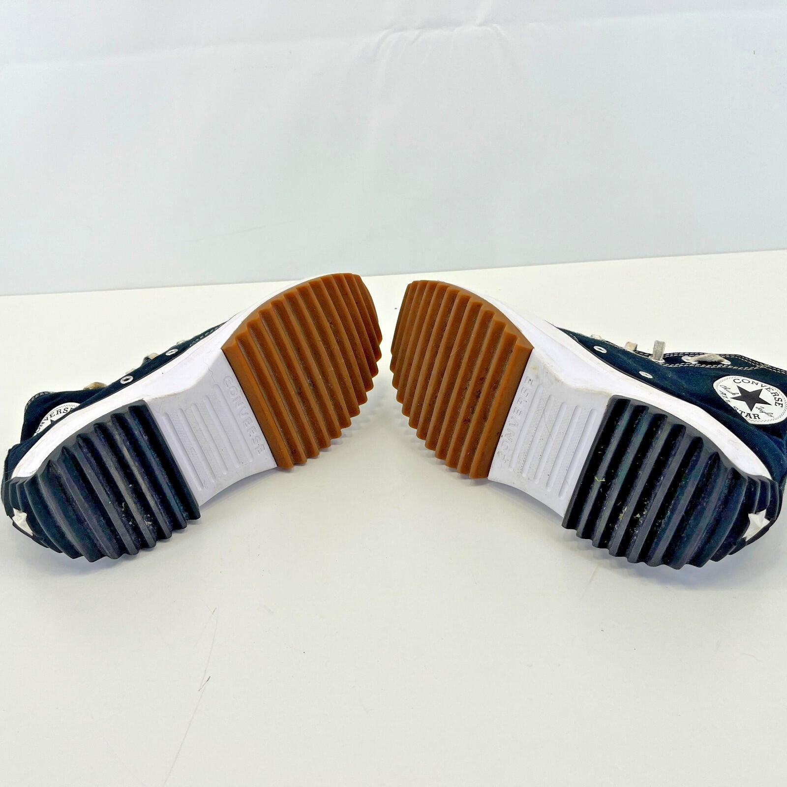 Converse Run Star Hike Hi Top Trainers Chunky Platform Black Canvas UK 8.5 EU 43