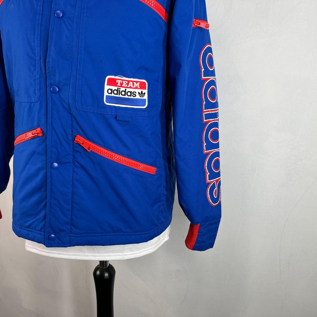Vintage Adidas Insulated Team Jacket Mens Blue/Red UK size Small