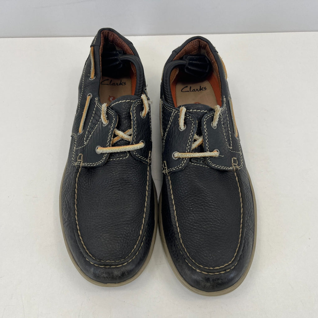 Clarks Unstructured Deck Shoes Mens Blue Soft Leather Nautical Boat UK 9.5 EU 44
