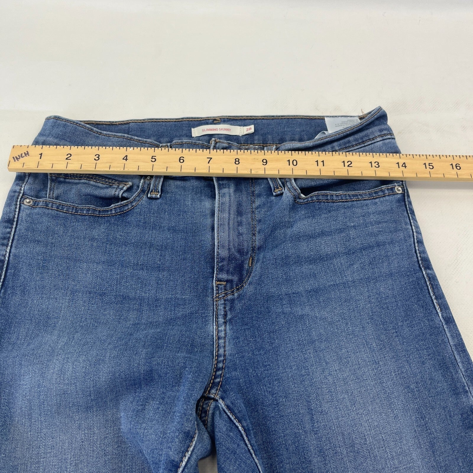 Levi's Slimming Skinny Stretch Jeans Women's W28" L32" Mid Blue Denim