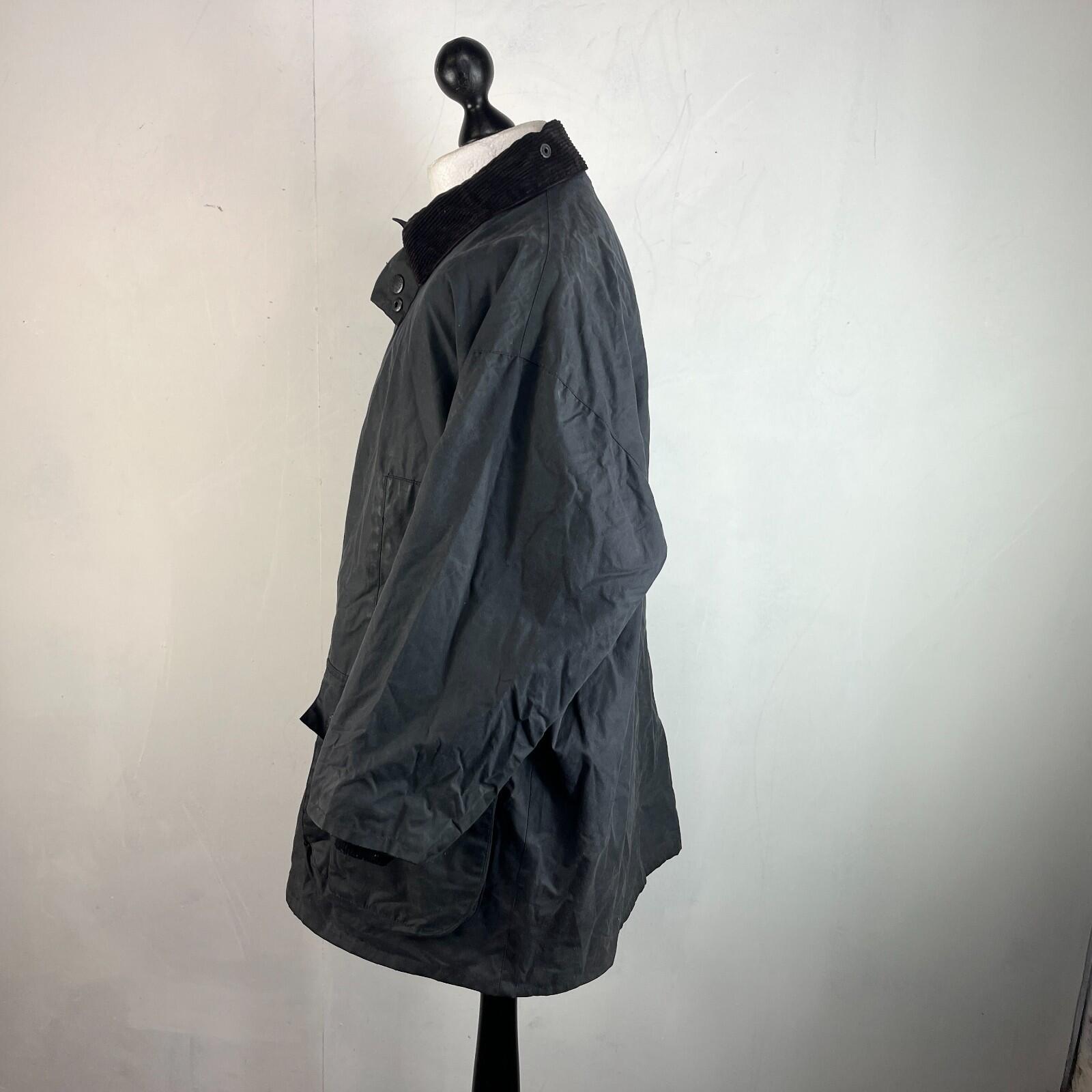 Mc Orvis Wax Jacket Mens size M Black Waxed Coat Made in the UK