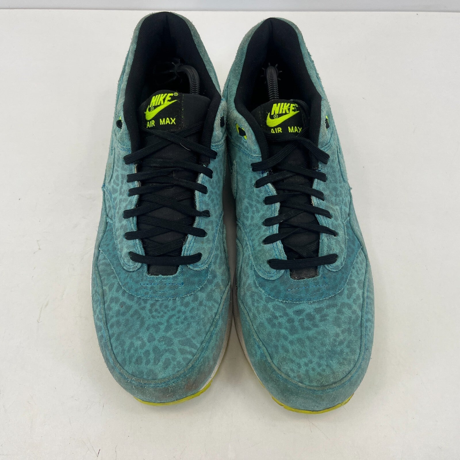 Nike Air Max 1 Blue Leopard Print Aquamarine Suede size UK 11 - EU 46