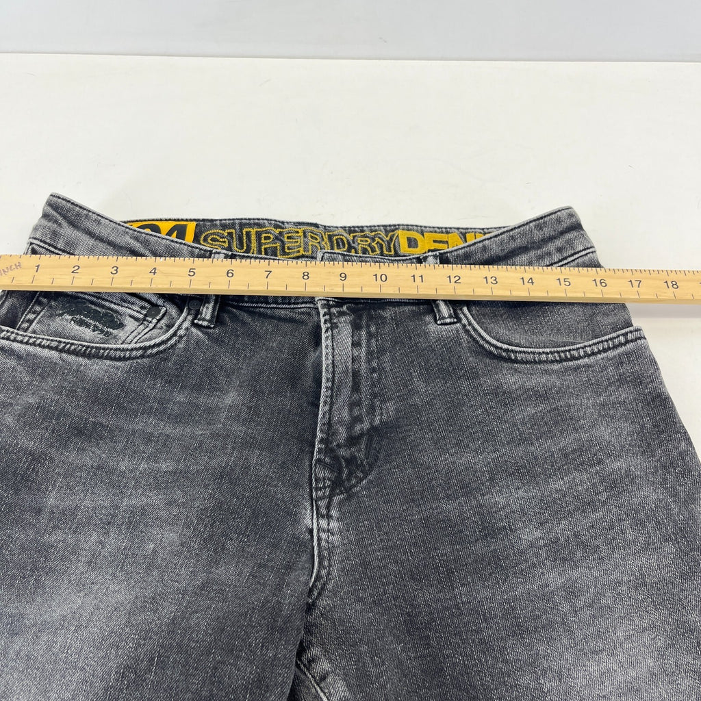 Mens SuperDry 04 Daman Straight Stretch Black Jeans W31" L31"