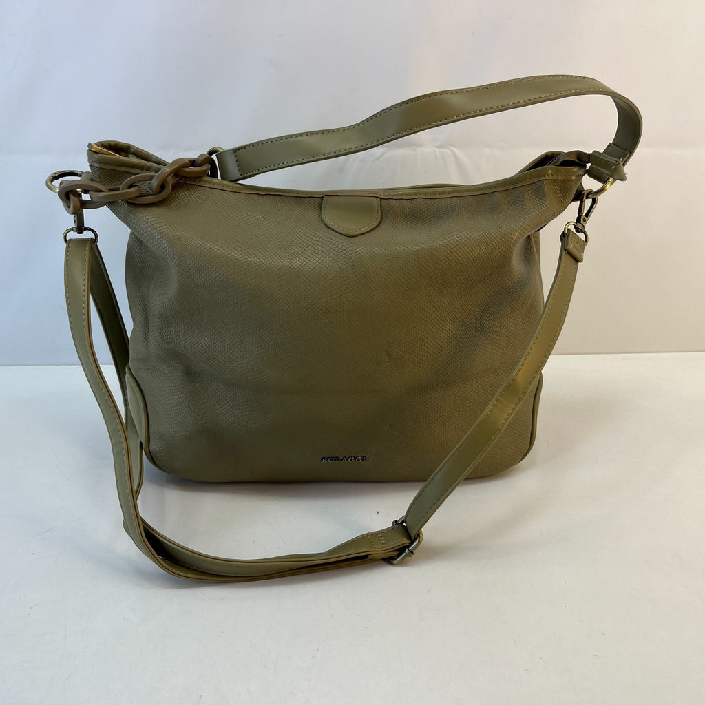 Bulaggi Medium Khaki Green Leather Tote Handbag