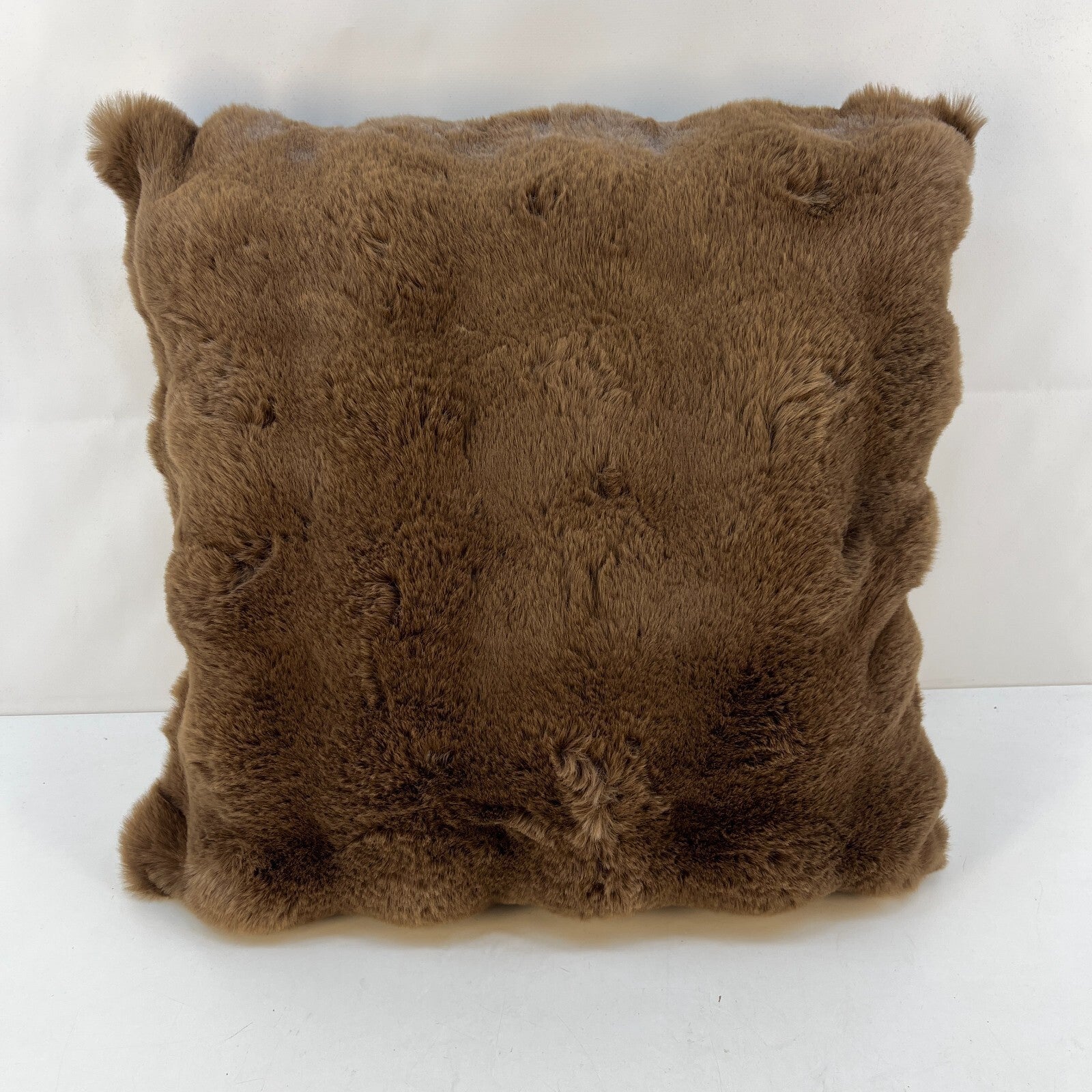 M&S Bubble Faux Fur Cushion in Brown 50cm x 50cm New with Tags