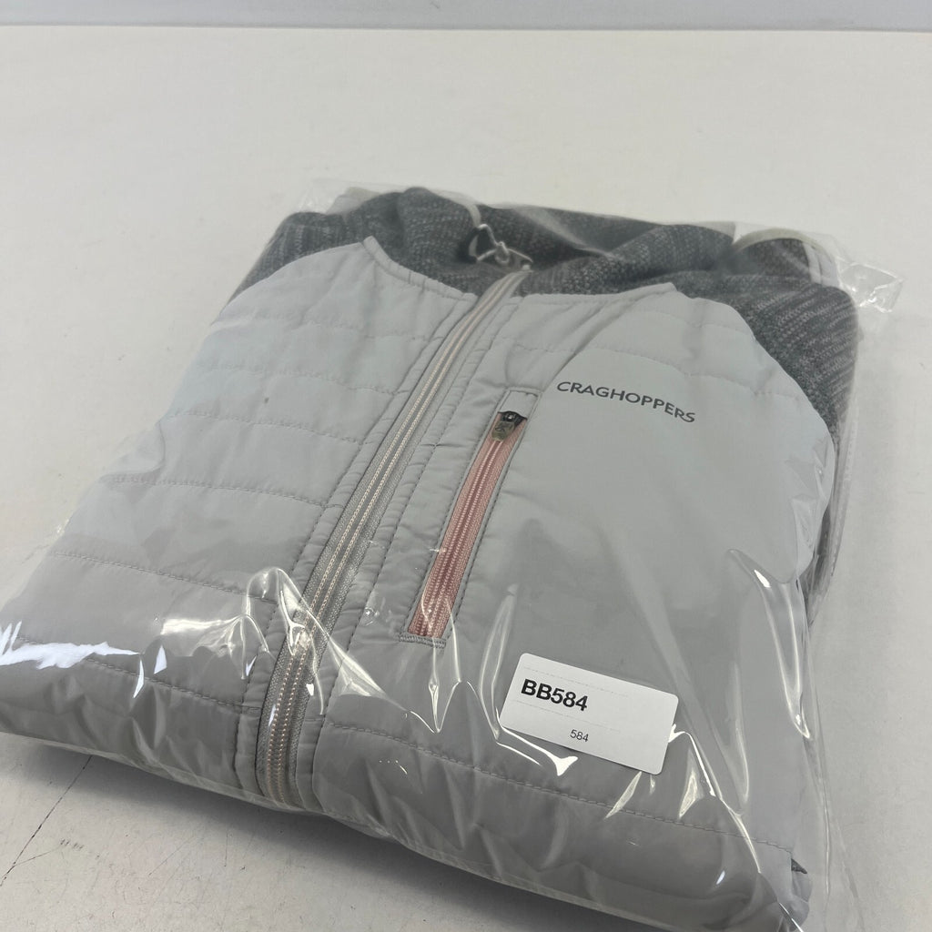 Craghoppers Womens Hybrid Fleece Jacket Grey Padded Quilted Size UK 18 - EU 44