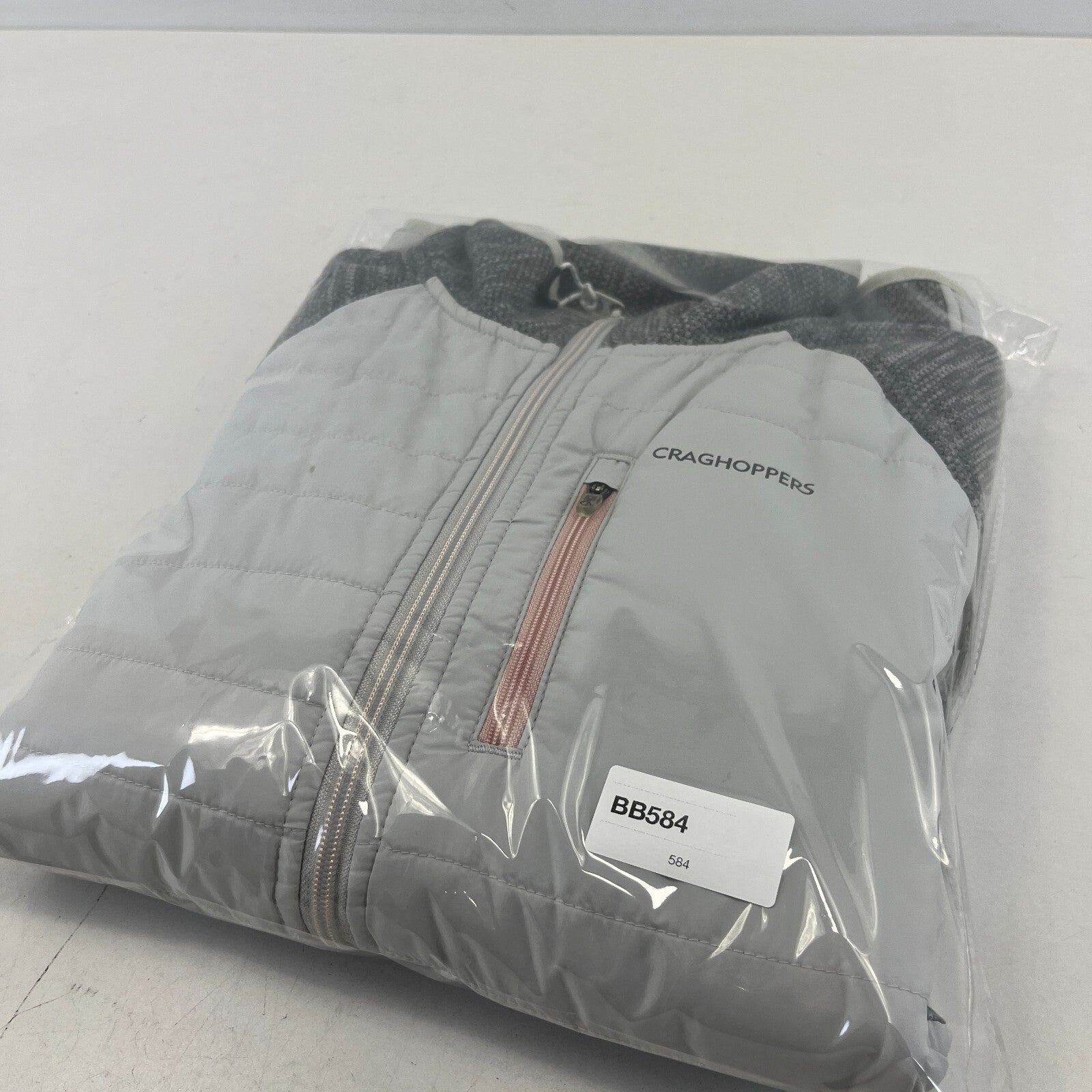 Craghoppers Womens Hybrid Fleece Jacket Grey Padded Quilted Size UK 18 - EU 44