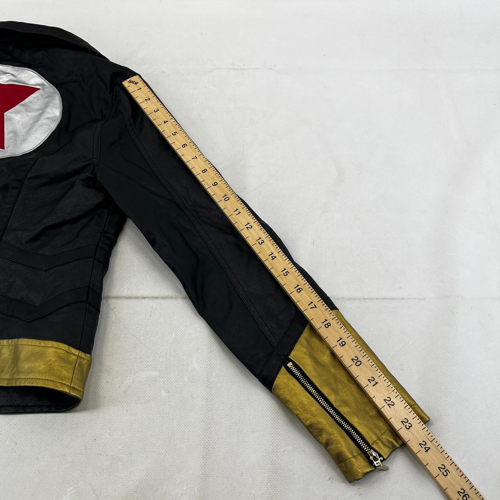 Marvel Studios Black Widow Faux Leather Jacket Coat size S Movie Film Cosplay
