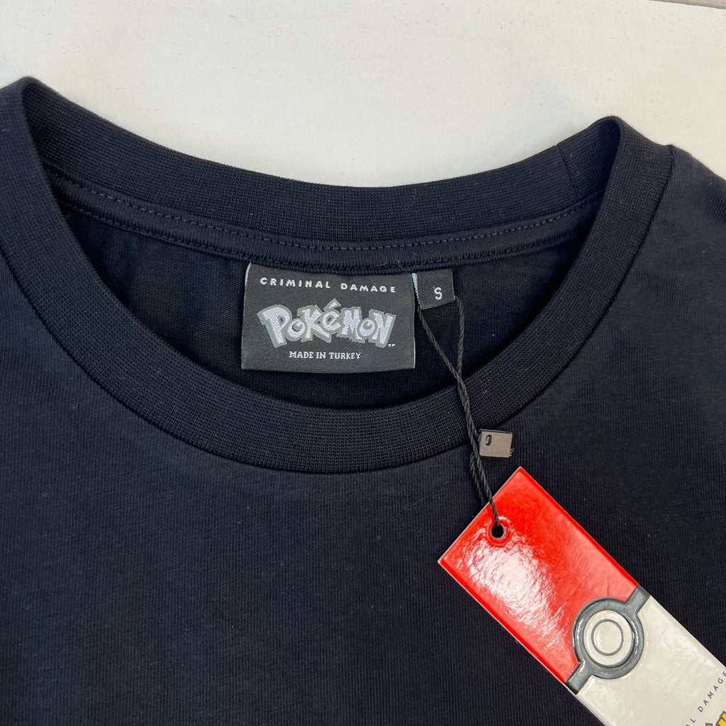 Criminal Damage Premium Black Pokémon T-Shirt Short Sleeve size Small