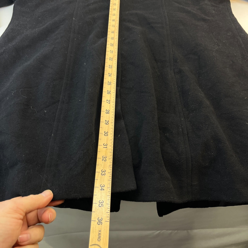 London Fog Men's Wool Blend Overcoat in Black Regular Mid Length size XL