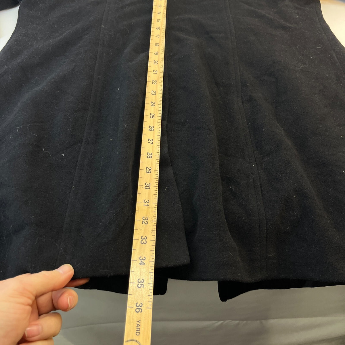 London Fog Men's Wool Blend Overcoat in Black Regular Mid Length size XL