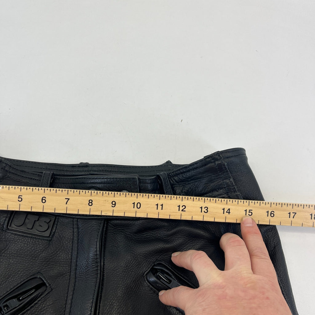 JTS Women's Leather Motorcycle Jeans Trousers Pants size UK 12 EU 36 Leg 26"