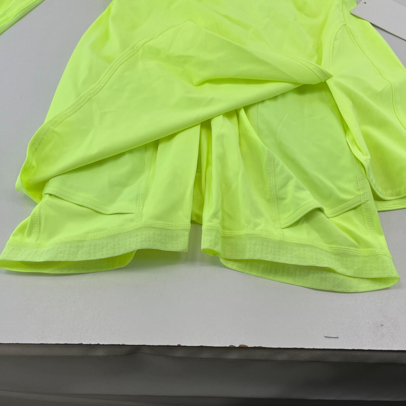 Lululemon Nulux Long Sleeve Tennis Dress Style LW1DQLS Fluoro Yellow UK size 10