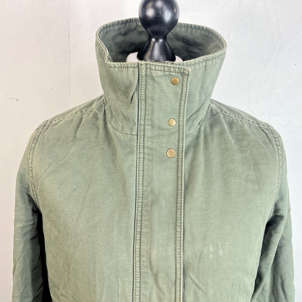 Old Navy Womens Khaki Green Parka Vintage Insulated Scooter Jacket size Medium