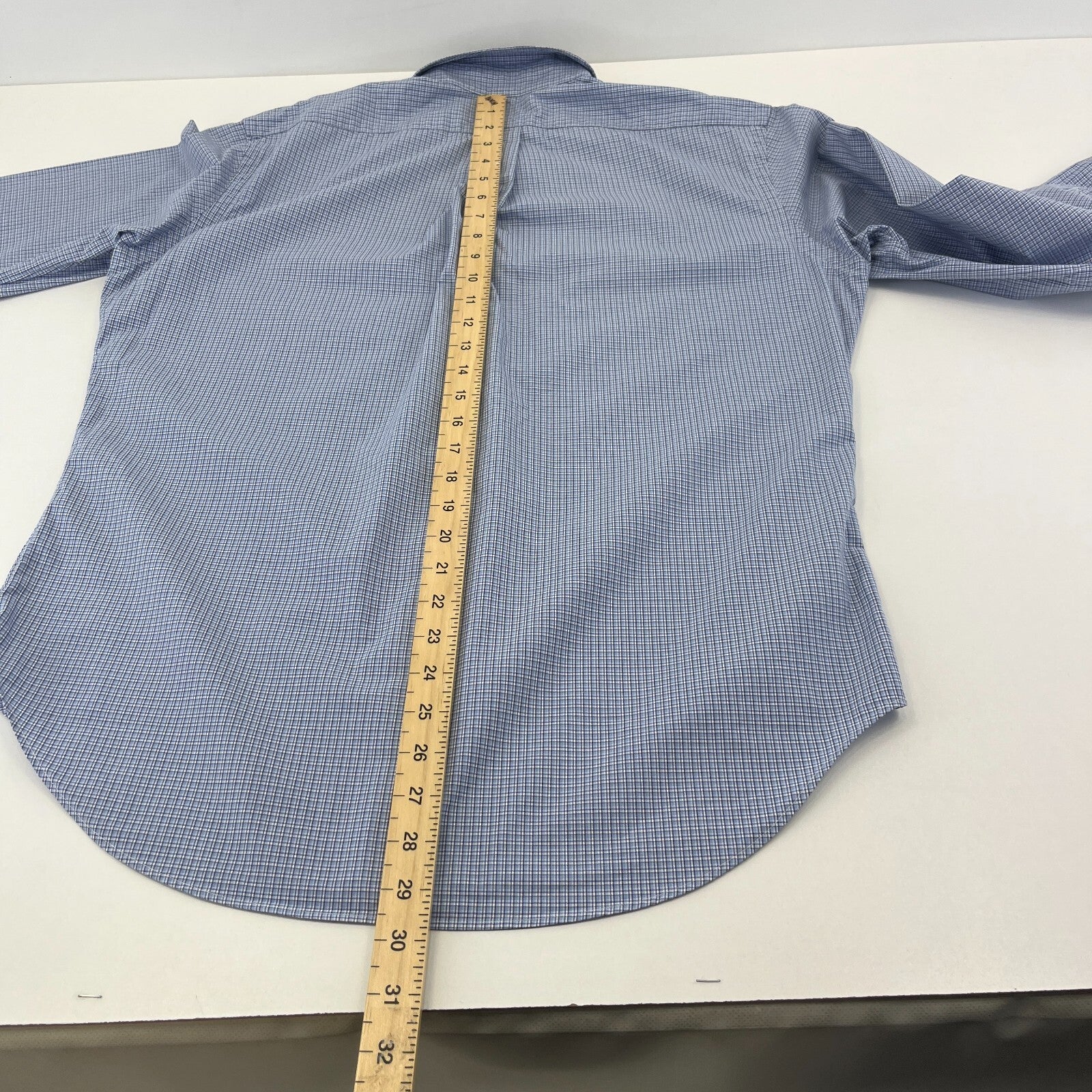 Ralph Lauren Shirt Mens size M Blue Check Cotton Button Up RL Pony