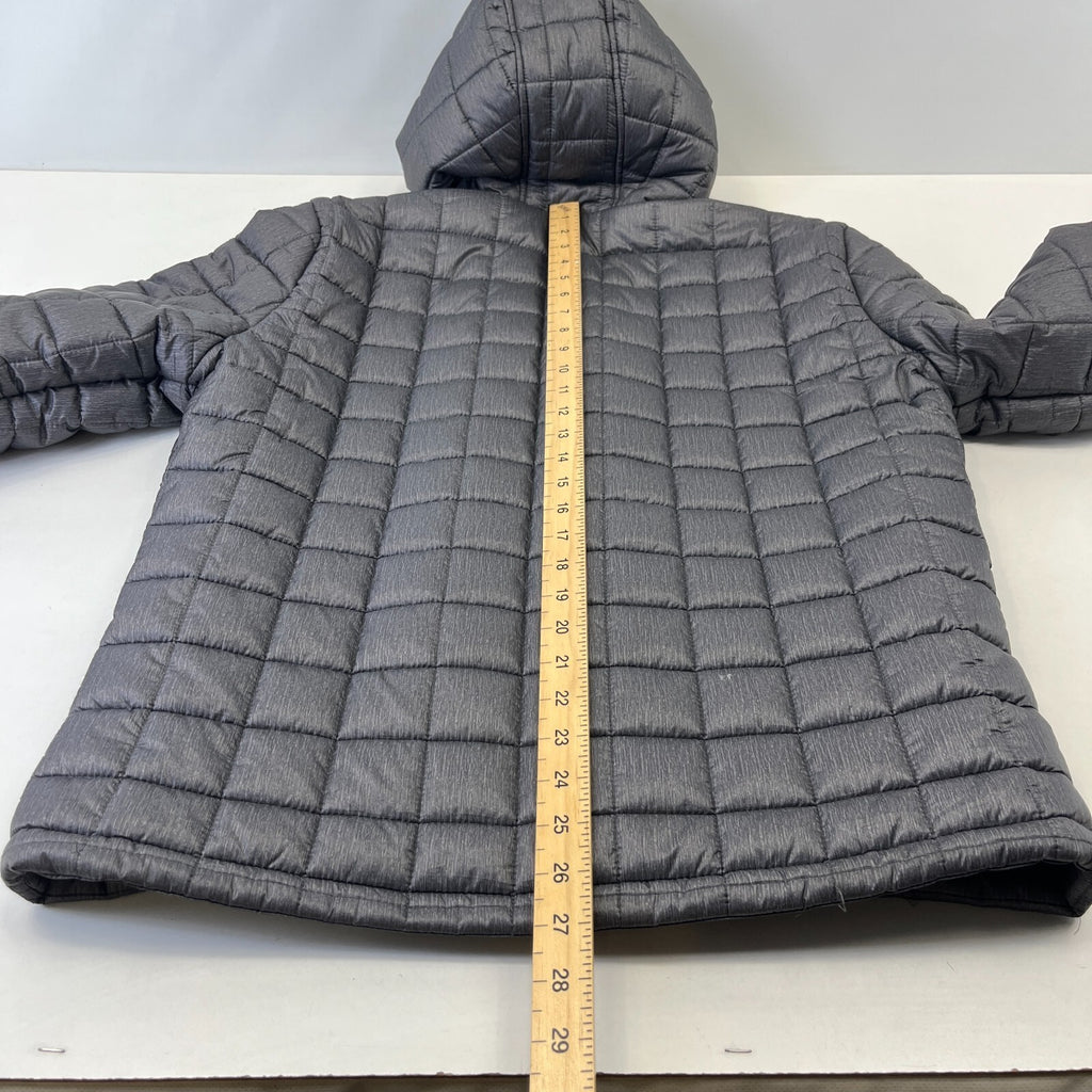 SuperDry Original Fuji Jacket UK size Large Grey Quilted Coat with Hood in Grey