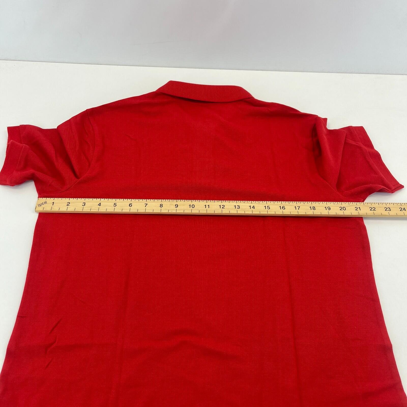M&S Mens Red Short Sleeve 100% Cotton Polo Shirt Top size Medium Regular Fit