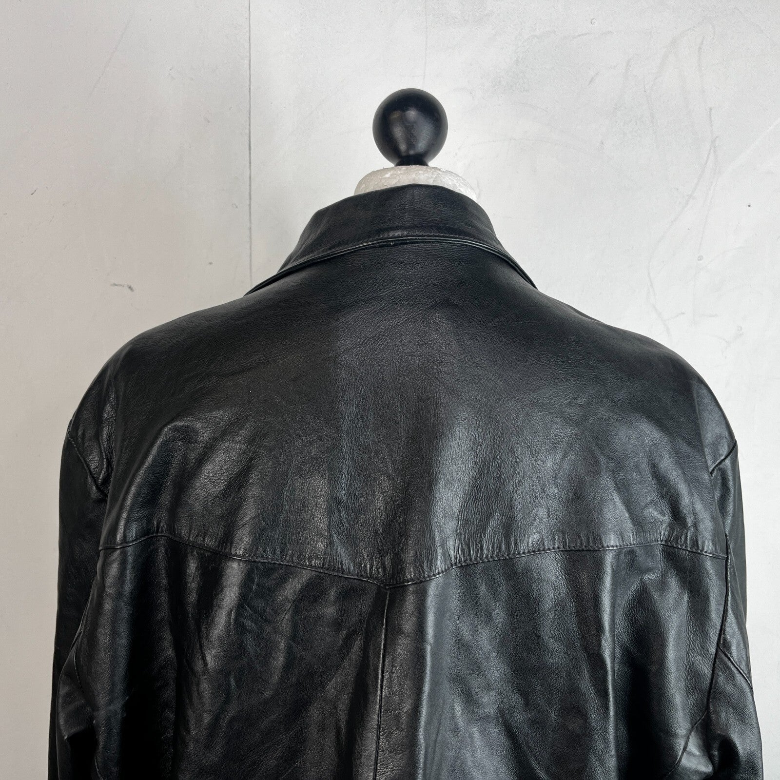 Calculus London Men's Soft Leather Jacket in Black size 2XL