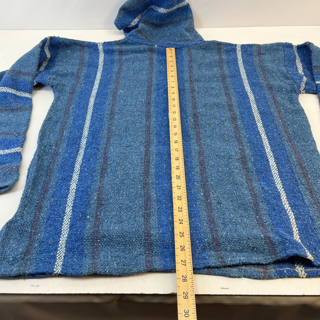 Focus Genuine Mexican Baja Hoodie Pullover Hippie Festival Blue UK size XL