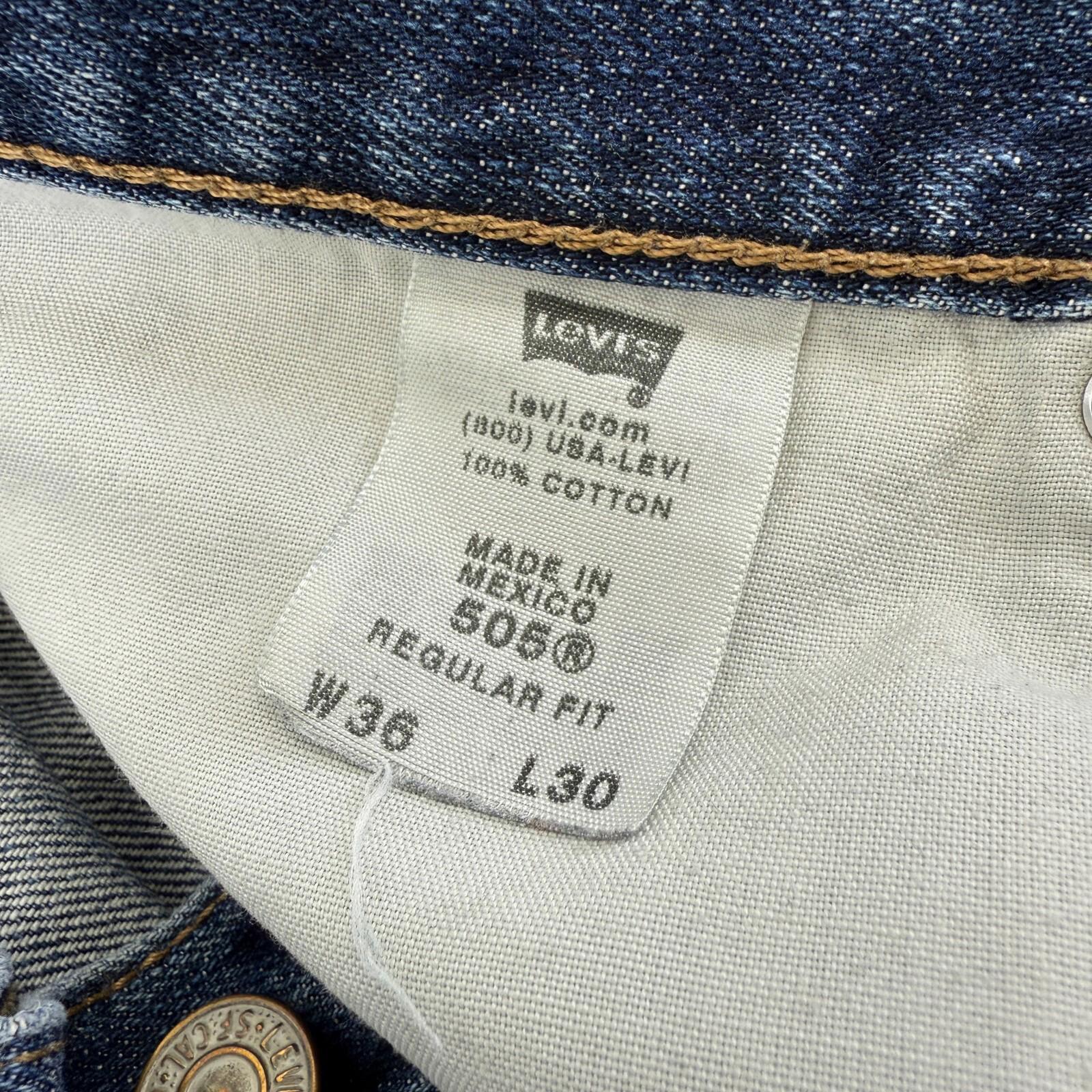 Vintage Levi's 505 Straight Jeans Men's W36" L30" Blue Denim Levi Strauss