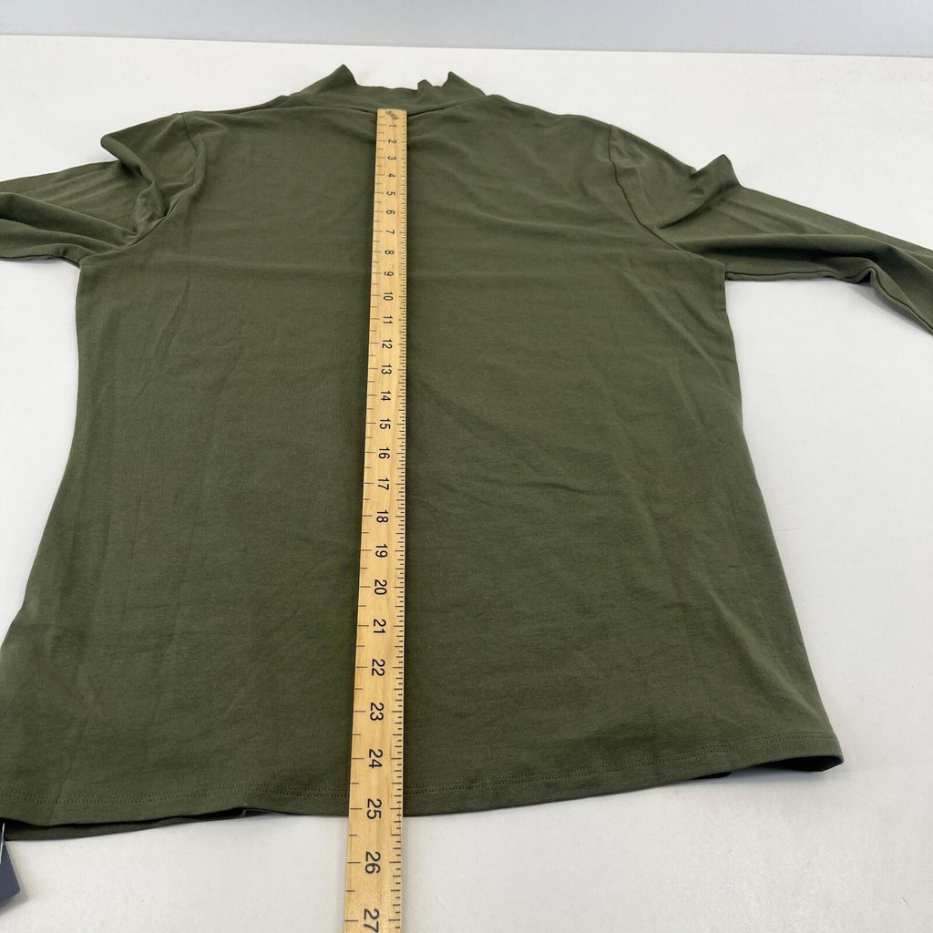 M&S Women's Stretch Roll Neck Top Olive Green Long Sleeve size 16 - New