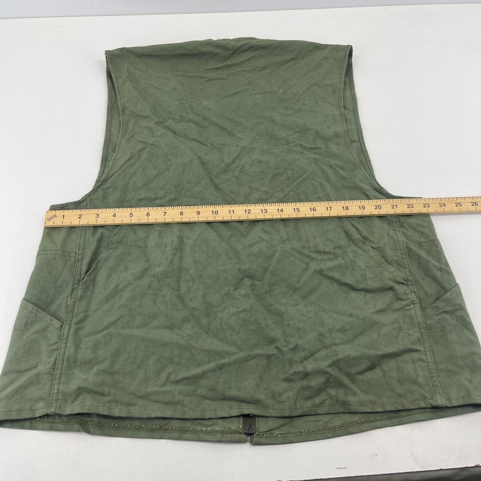 French Waistcoat Gilet Shooting Vest Olive Green Fishing Gamekeeper size Large