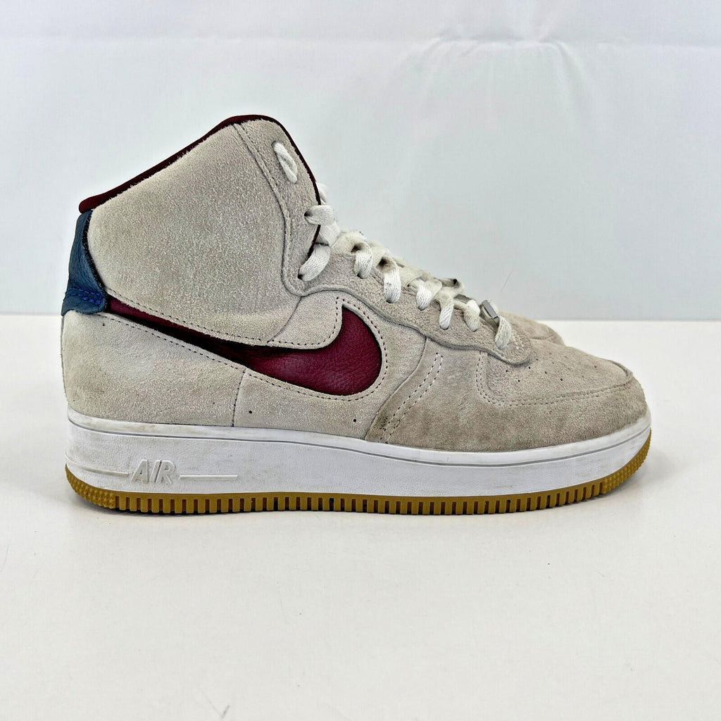 Nike Air Force 1 High Sculpt Suede in Light Grey White Maroon size UK 7 - EU 41