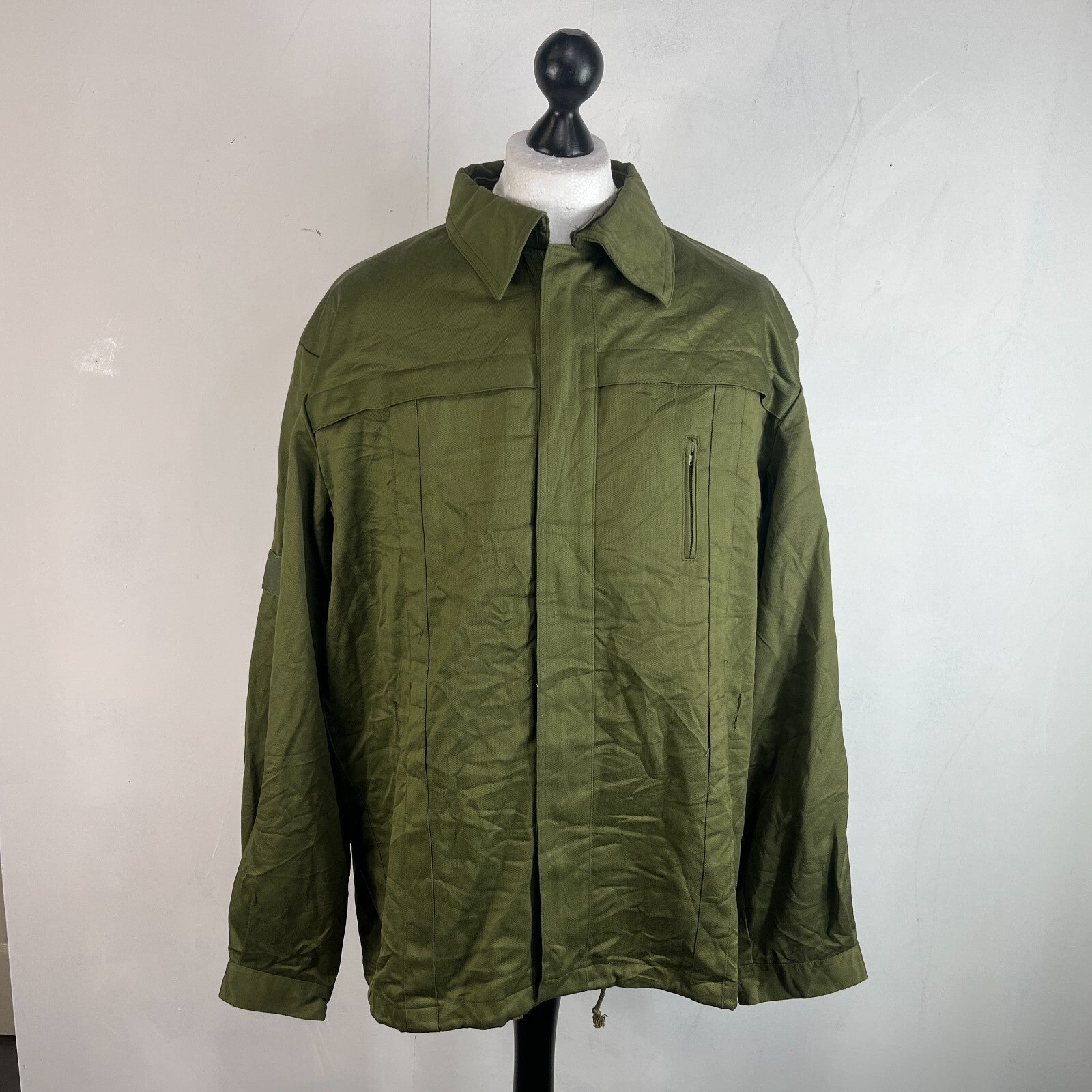Vtg Norskin 80's German Polizei Denim Work Jacket Chore Coat OG Green Size EU 56