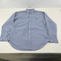 Ralph Lauren Shirt Mens size M Blue Check Cotton Button Up RL Pony