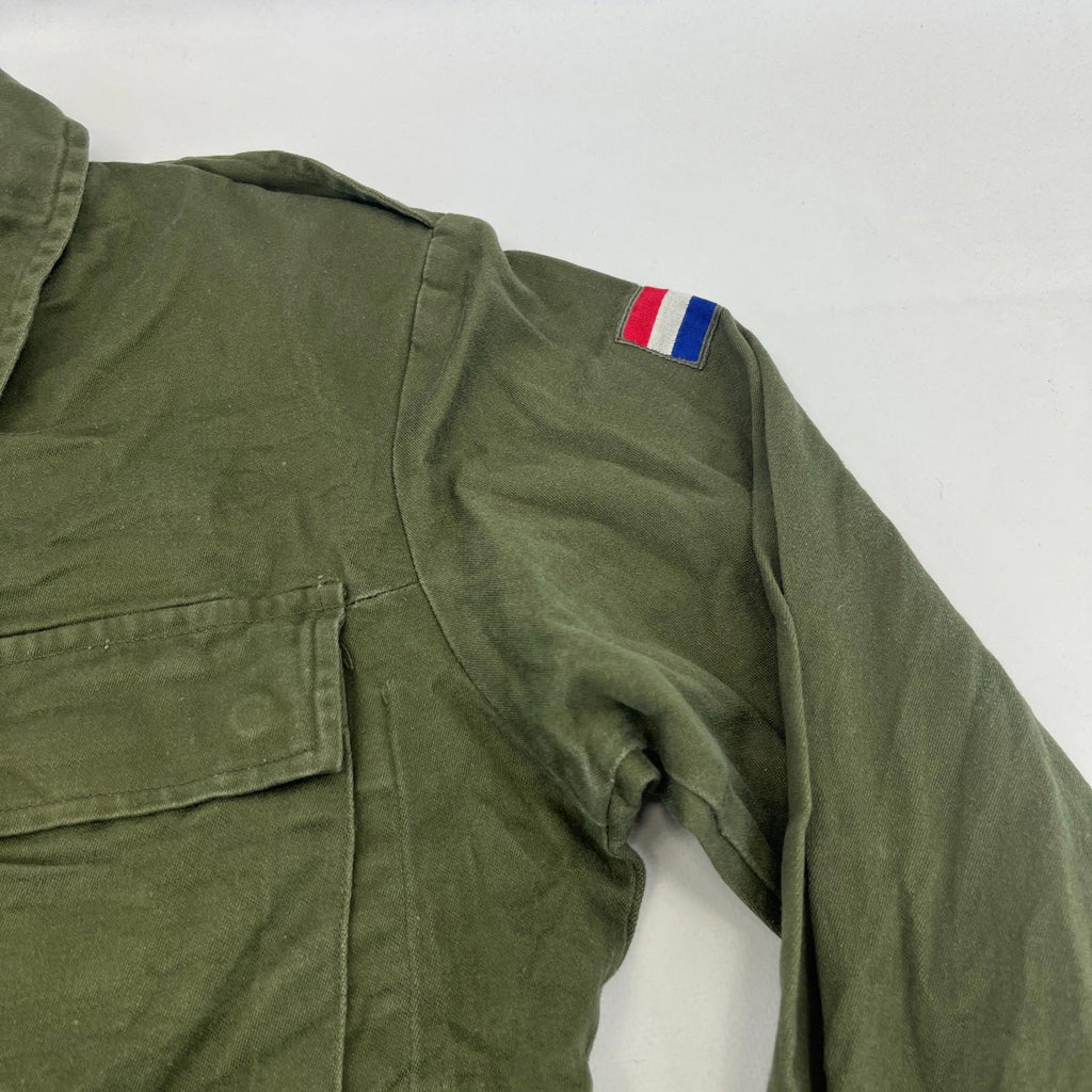 Vtg Dutch Army Combat Field Jacket size M Netherlands Issue Olive Green Fishing