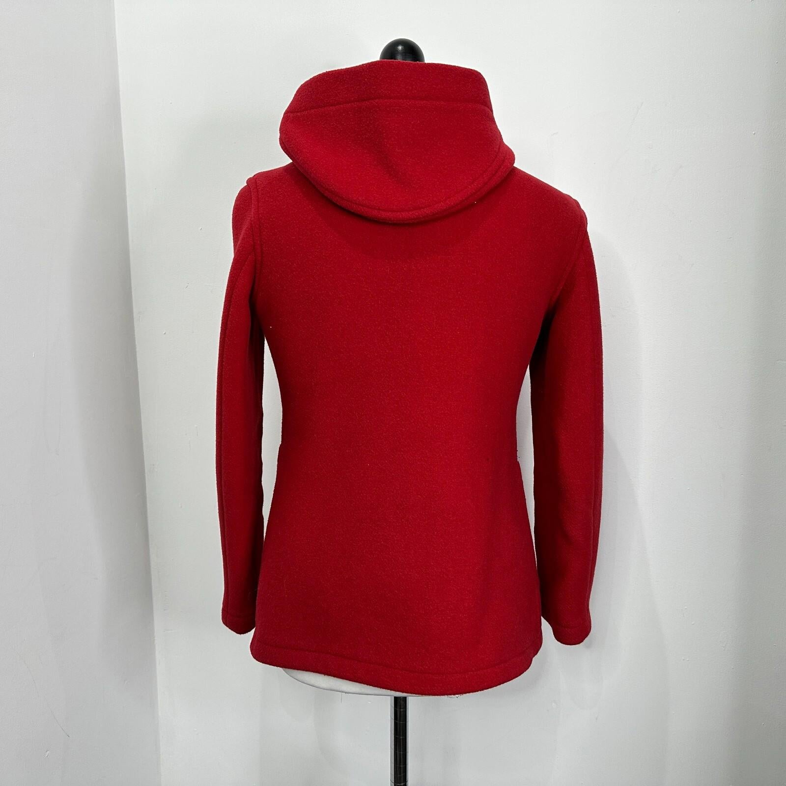 John Partridge Women's Wool Blend Duffle Coat in Red size 10 Handmade in England