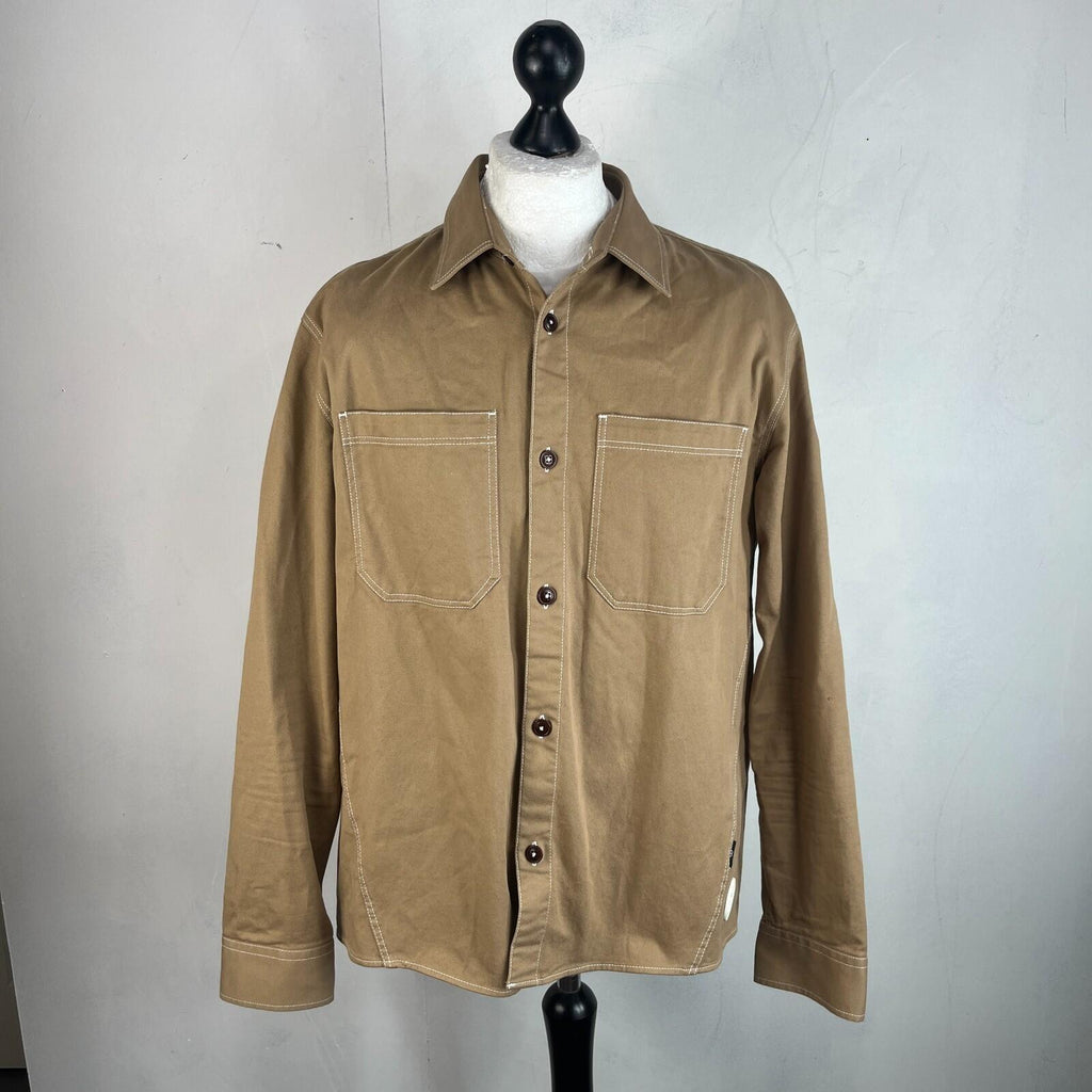 Ted Baker Chino Chore Jacket Shacket Men's Ted size 5 (XL) Beige Button Up