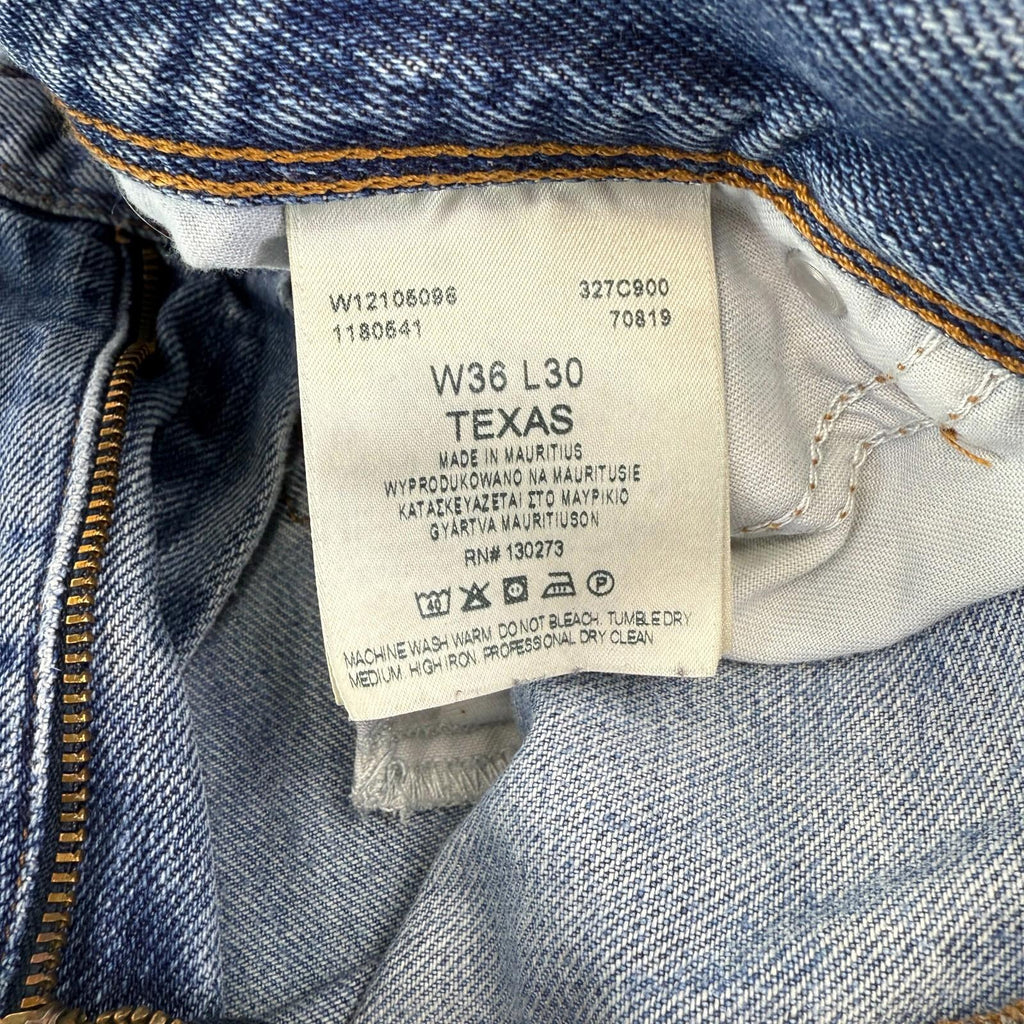 Wrangler Texas Jeans Men's Mid Blue Straight Regular 100% Cotton W36" L30"