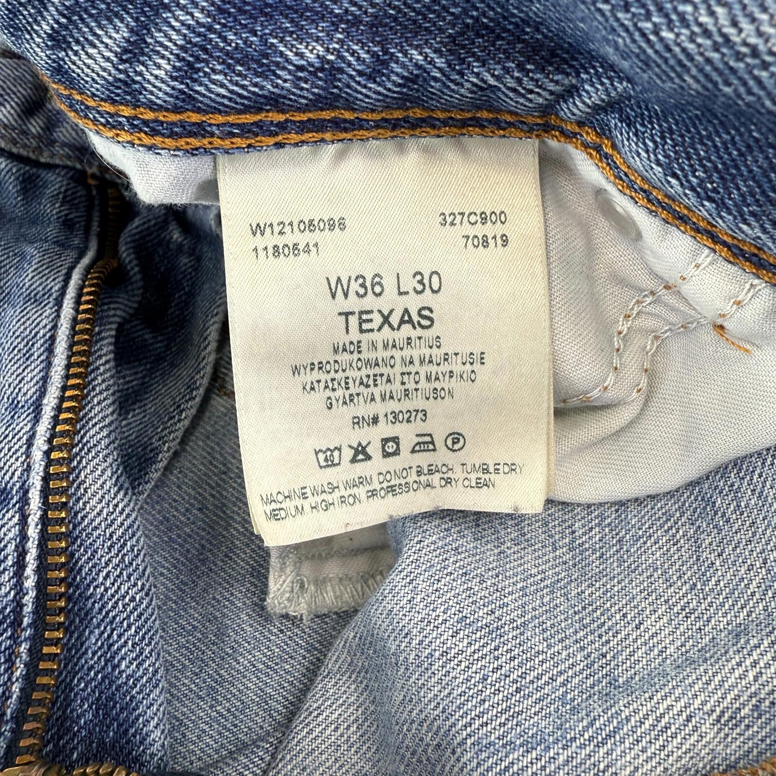 Wrangler Texas Jeans Men's Mid Blue Straight Regular 100% Cotton W36" L30"