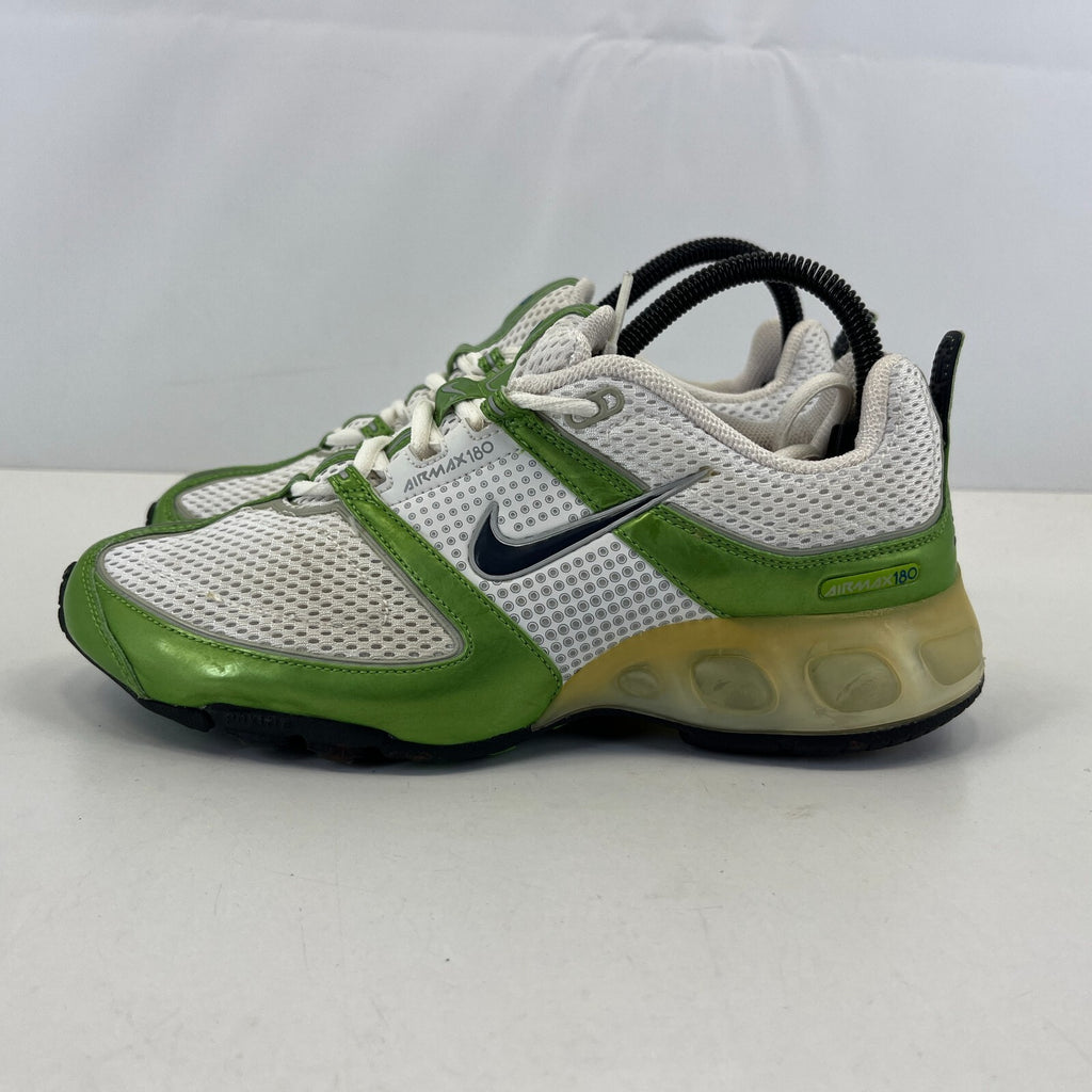 Nike Air Max 180 Trainers Metallic Green & White UK size 5 Running Sneakers