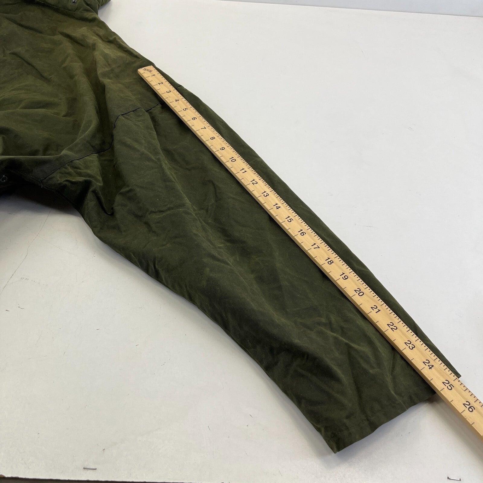Mc Orvis Wax Jacket Mens size XL Green Waxed Coat Made in the UK
