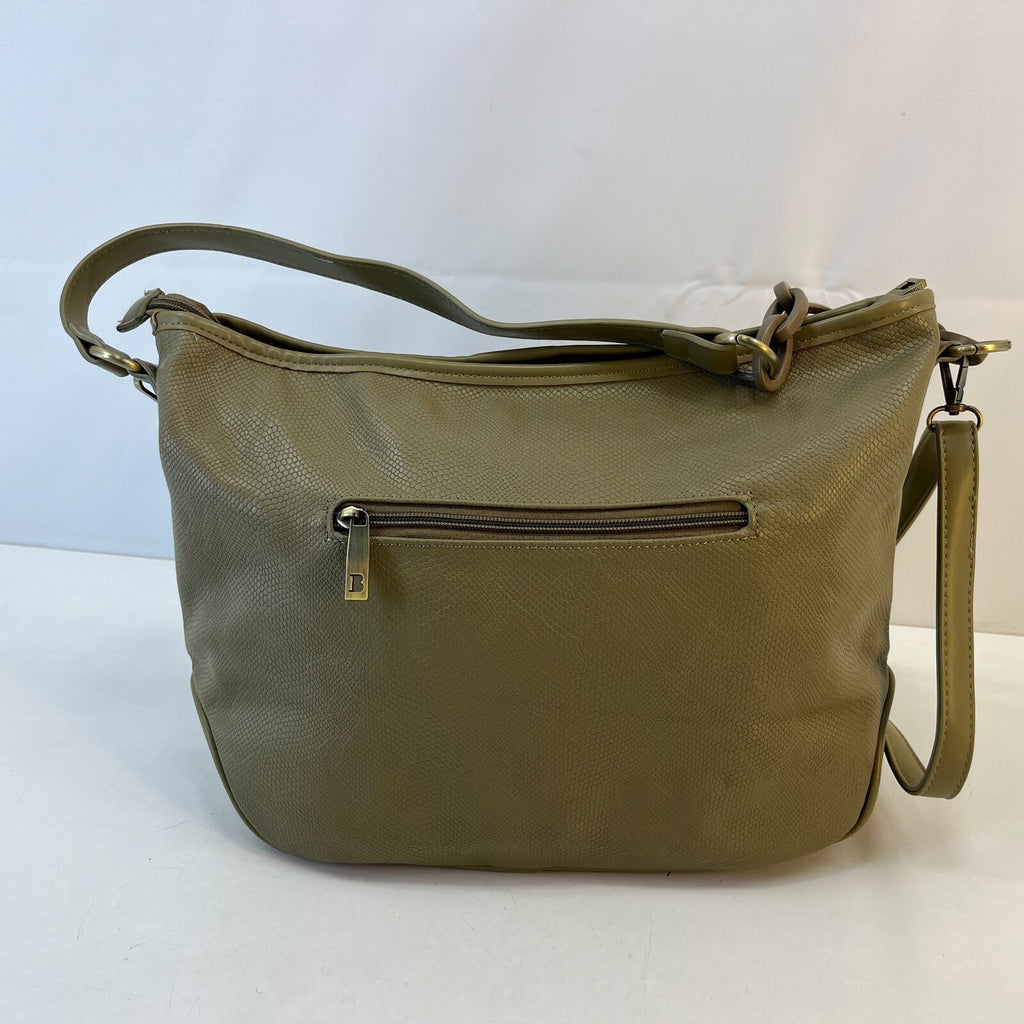 Bulaggi Medium Khaki Green Leather Tote Handbag