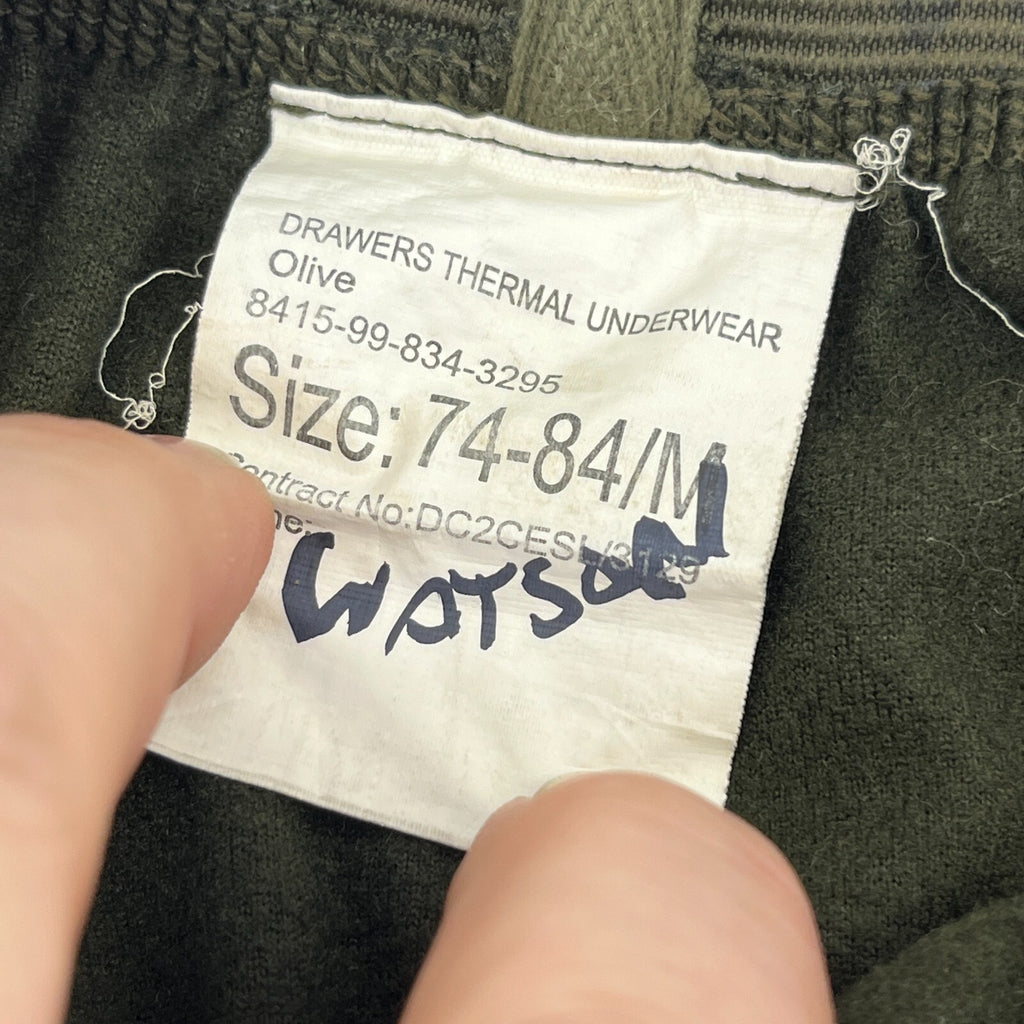 British Army  Olive Green Long Johns Thermal Underwear 74-84/M