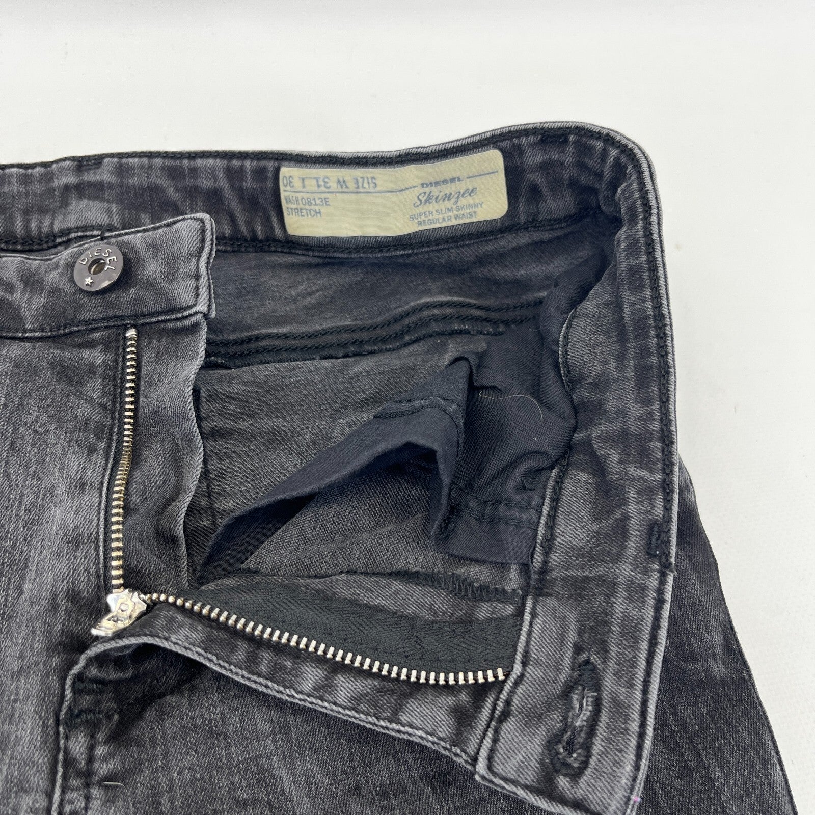 Diesel Women's Skinzee Super Slim Skinny Stretch Jeans W31 L30 Black Denim