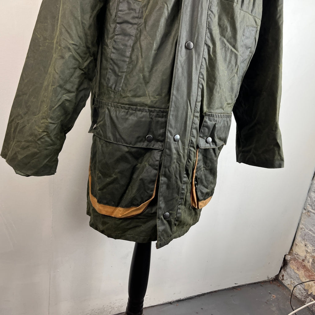 Shades Country & Casual Wax Jacket Mens size M Green Waxed Coat Made in the UK