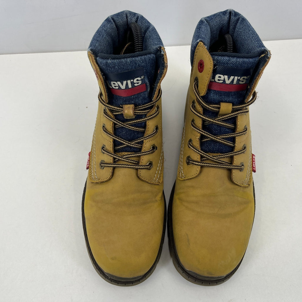 Levis Women’s Tan Leather Boots Lace-up Wheat Brown Chukka Red Tab  size UK 4