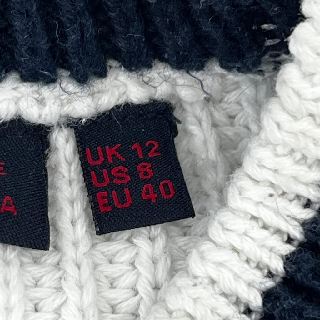 Superdry Women's  Chunky Cable Knit Jumper White & Black size 12