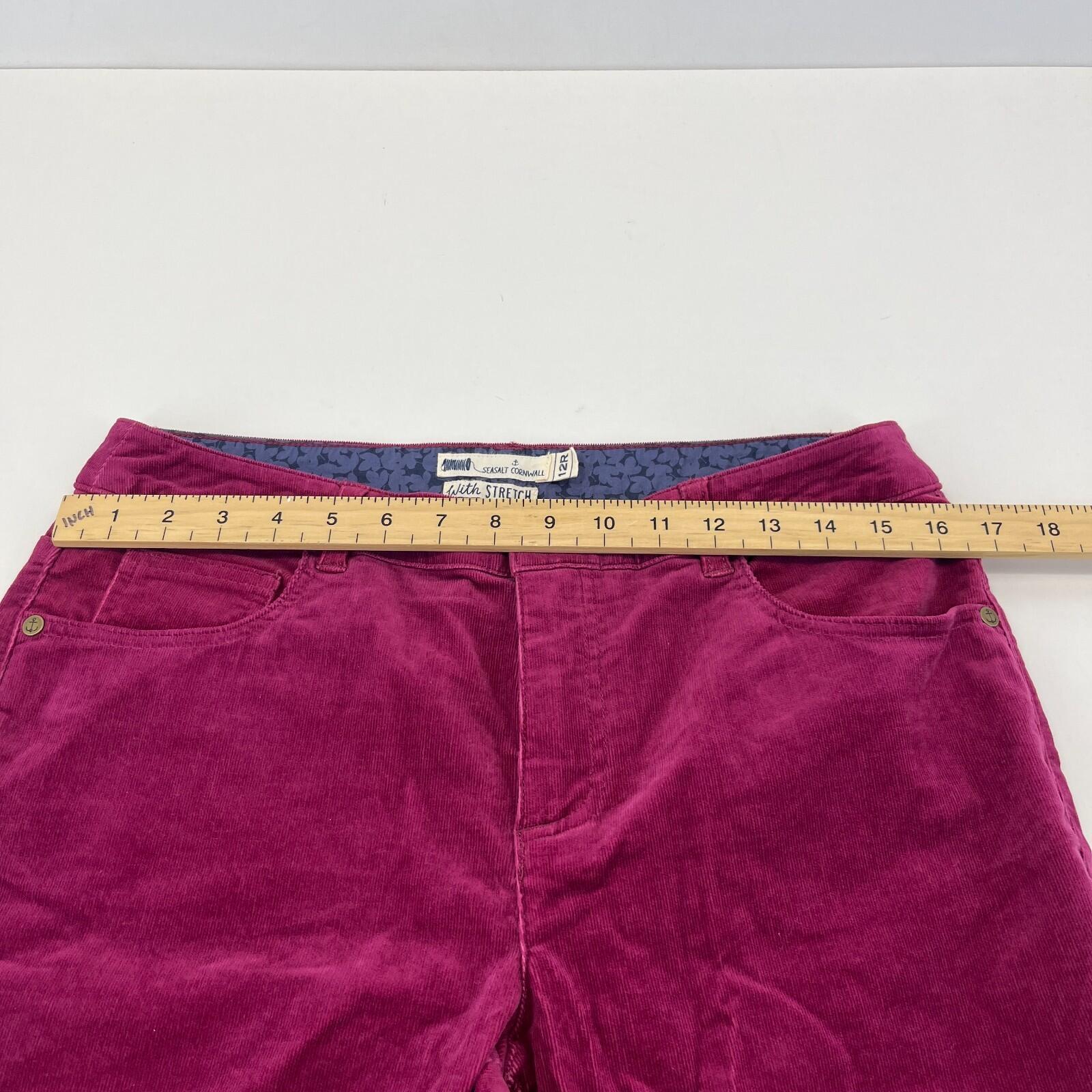 Seasalt Lamledra Cotton Corduroy Trousers Cord Pants in Magenta Pink size 12 R