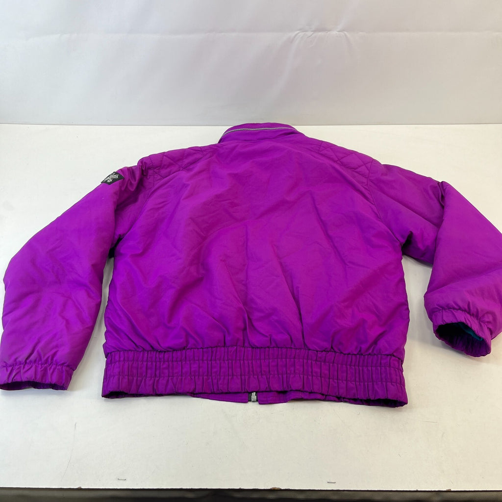 Skiss Women's Vintage Ski Jacket Made in France EU size 40 Pink & Blue - P2P 22"