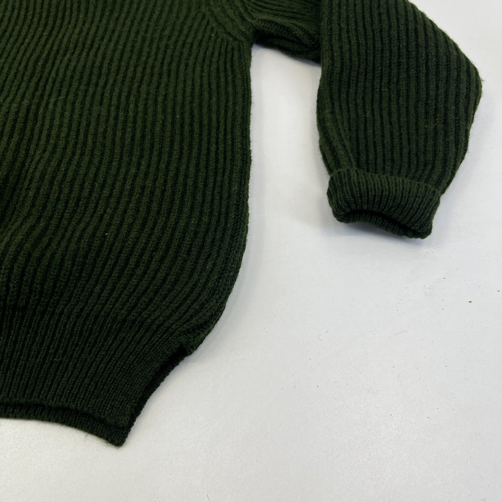 Brenire British Army WO1 RSM Green Ribbed Wool Jumper Made in Scotland size M