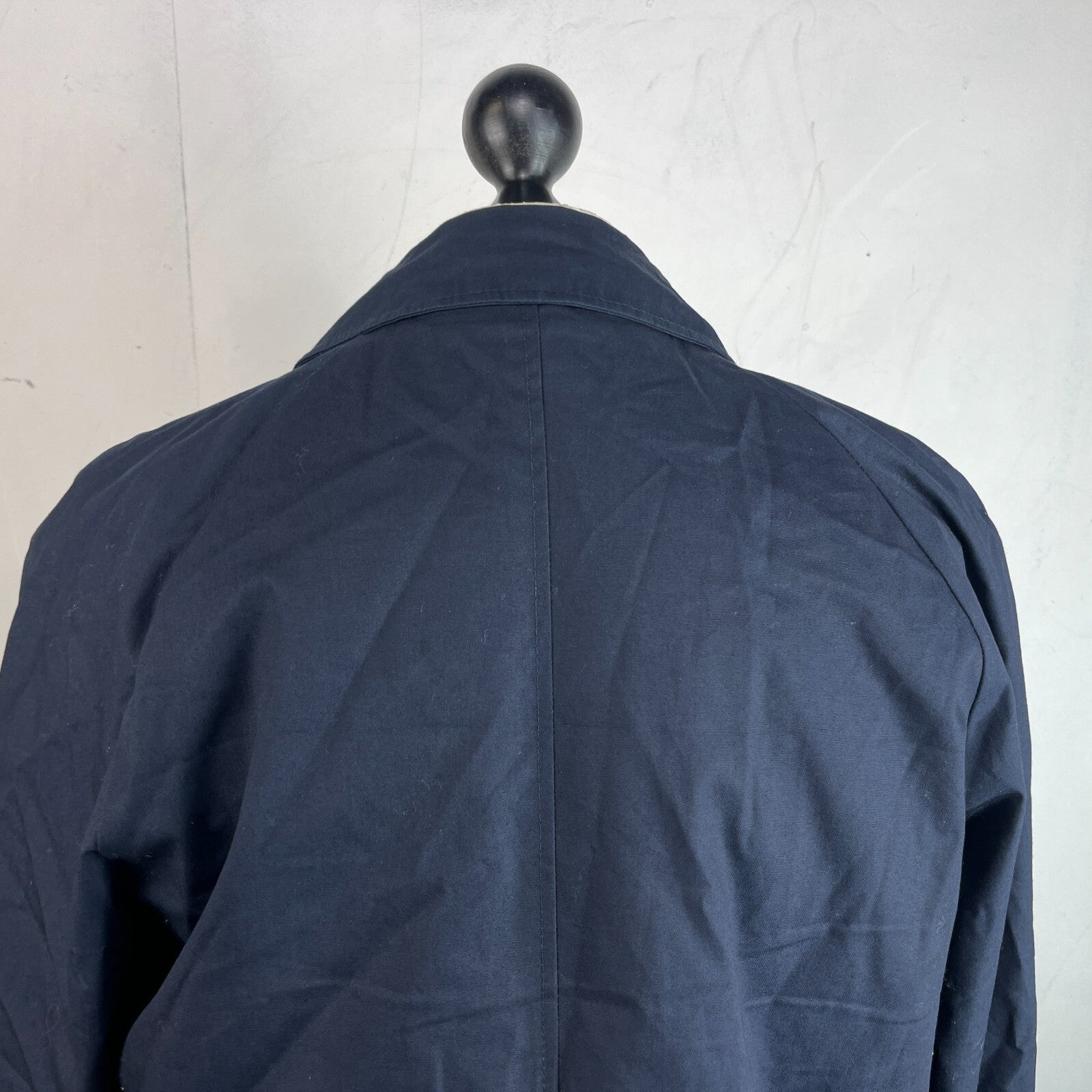 Vintage Men's Trench Coat in Navy Blue with Removable Liner size 40R Raincoat