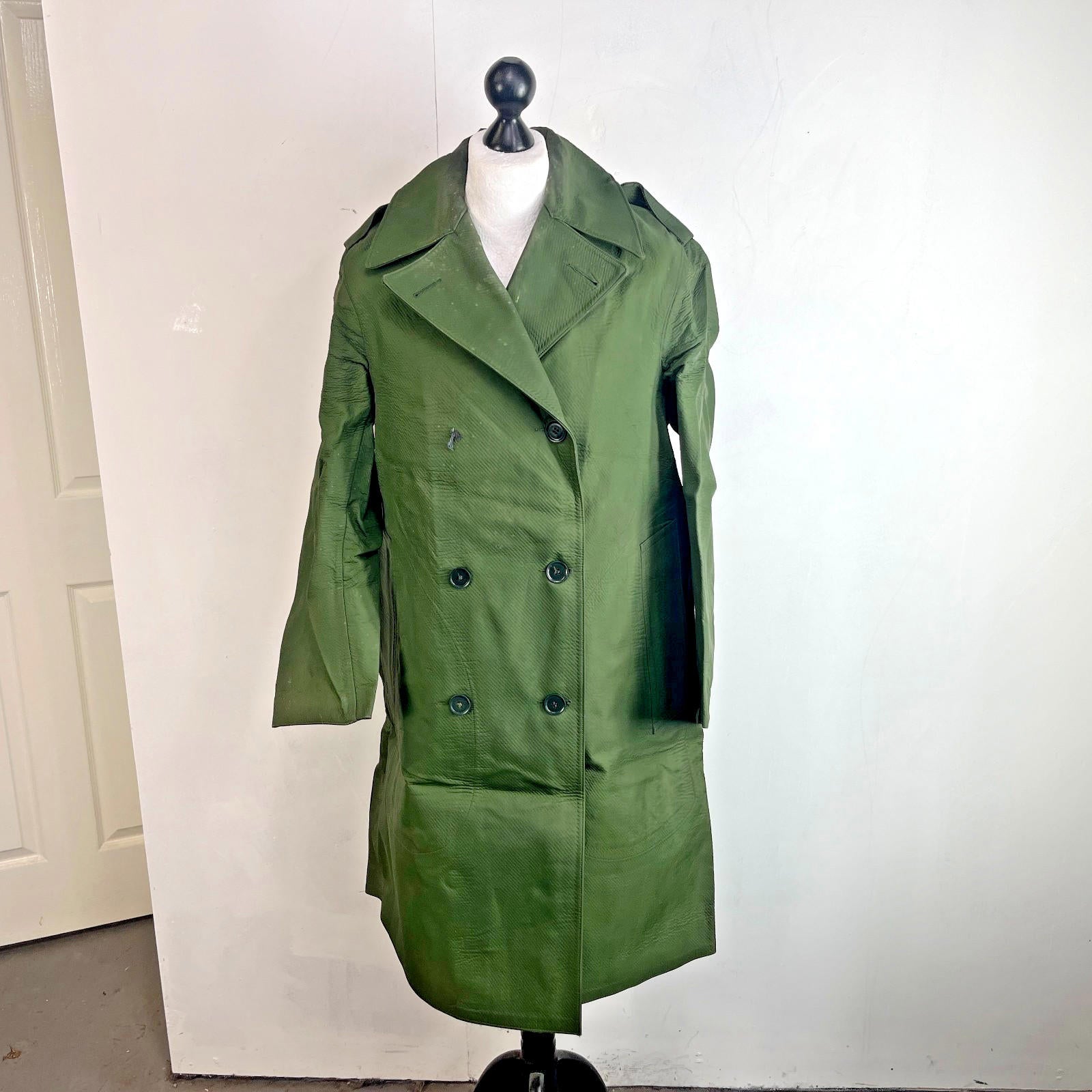 Royal Canadian Police RCMP Mackintosh Trench Coat Dark Green 80s size 5