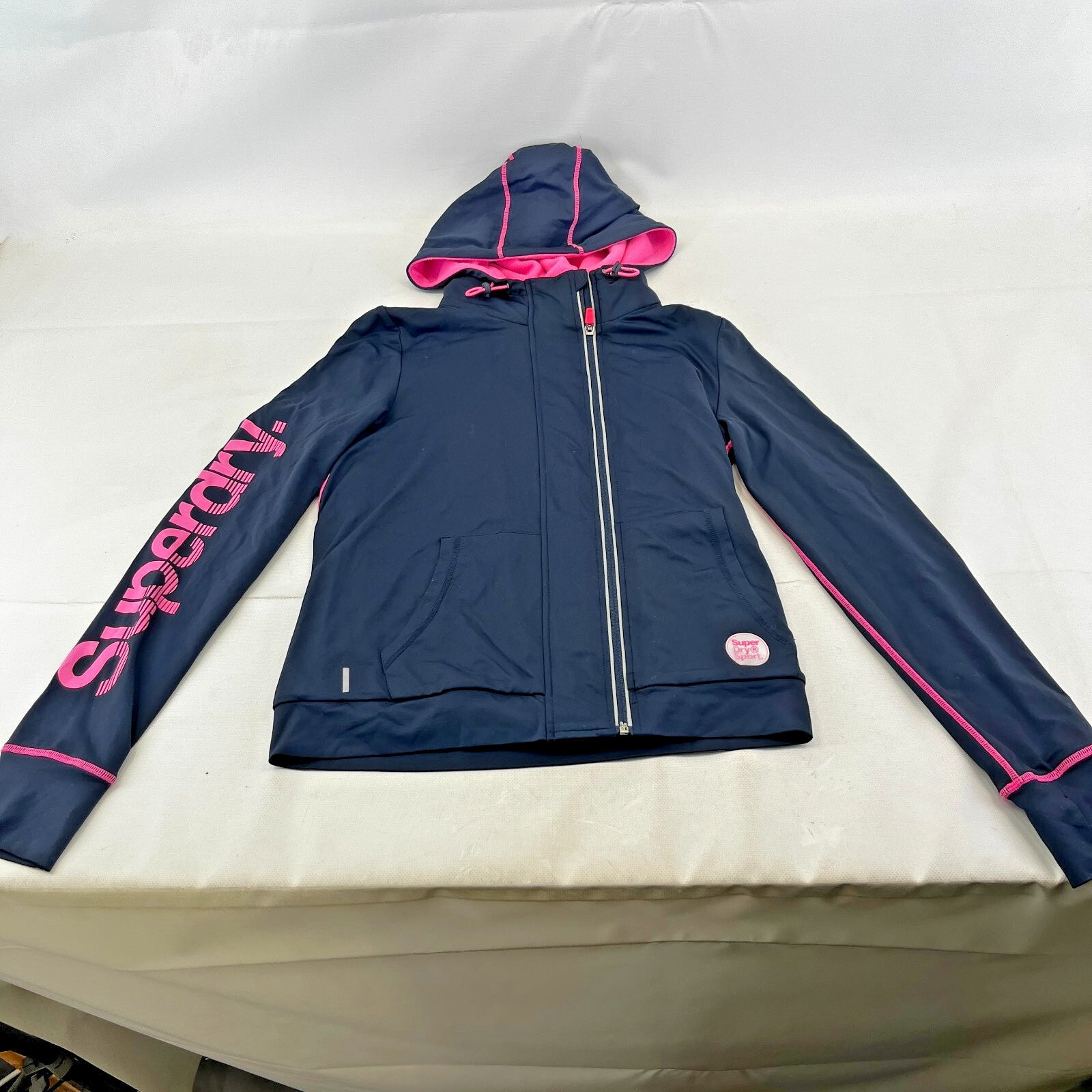 Superdry Tech Softshell Fleece Lined Jacket Black & Pink size M