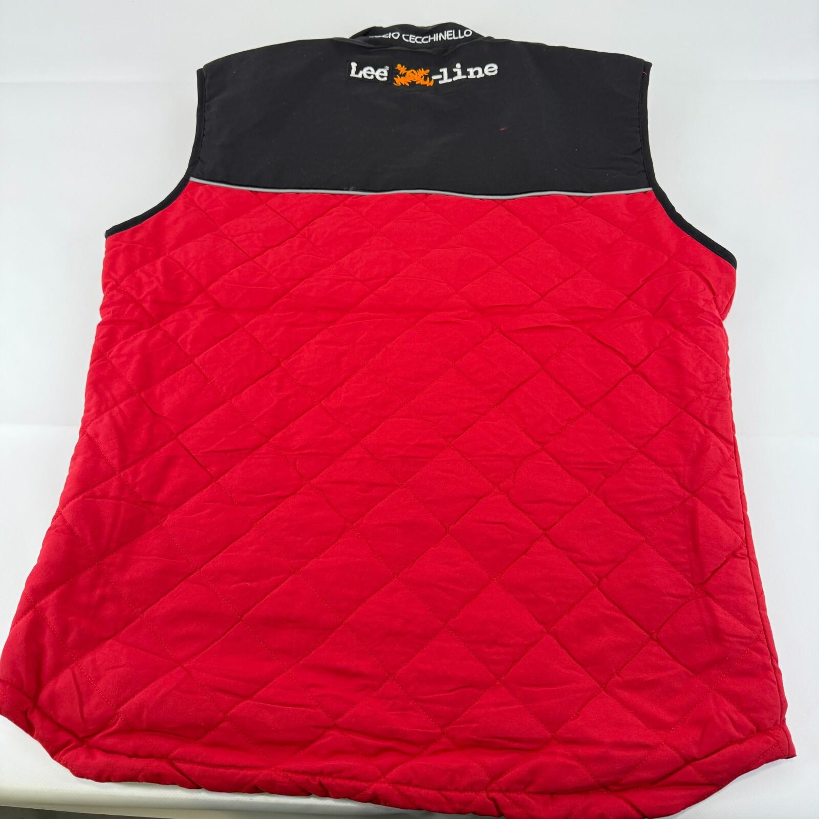 LEE MotoGP Bodywarmer Quilted Gilet with Embroidered Logos size M in Black/Red